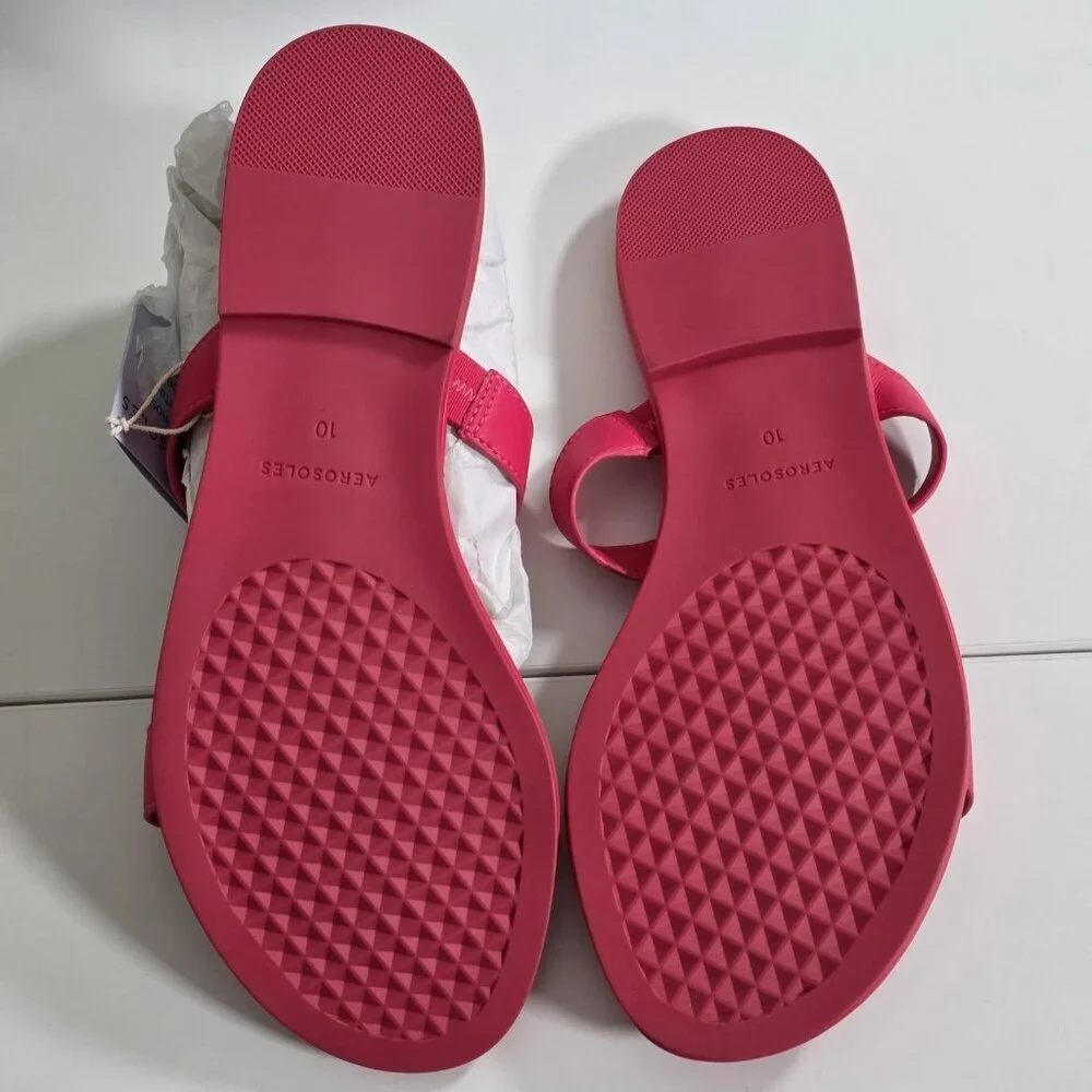 Aerosoles Geraldine Sandals Women US 10M Hot Pink Faux Leather Boho Beach Resort - Picture 11 of 16